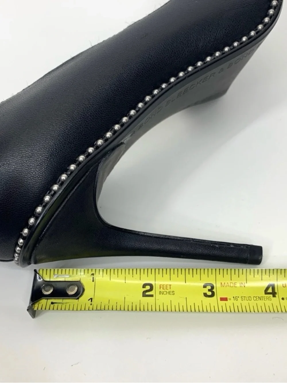 Bleecker & Bond Black Stud-Trim Pointed Toe Pumps